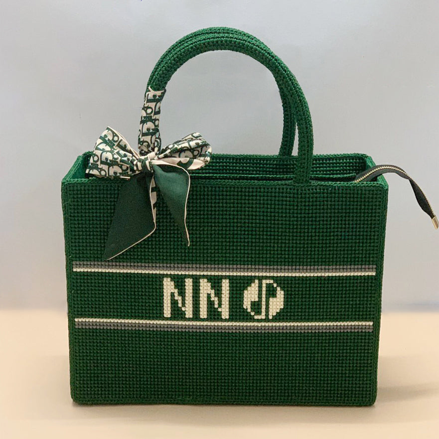 Handmade Cross-Stitch Bag for Women, Embroidery name, Personalized Custom Bag